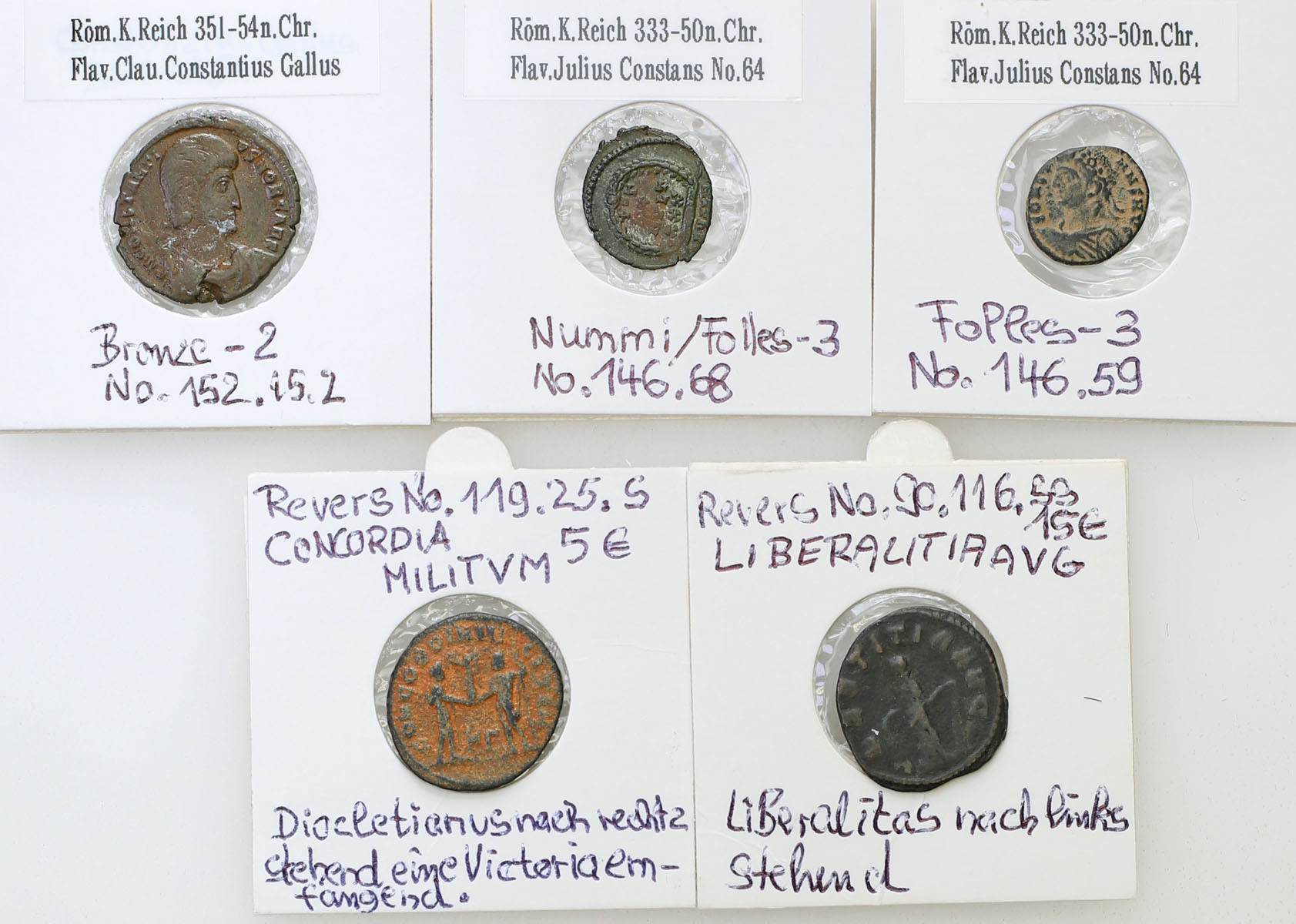 Cesarstwo Rzymskie Lot 5 szt. różne nominały III - IV w. n. e.